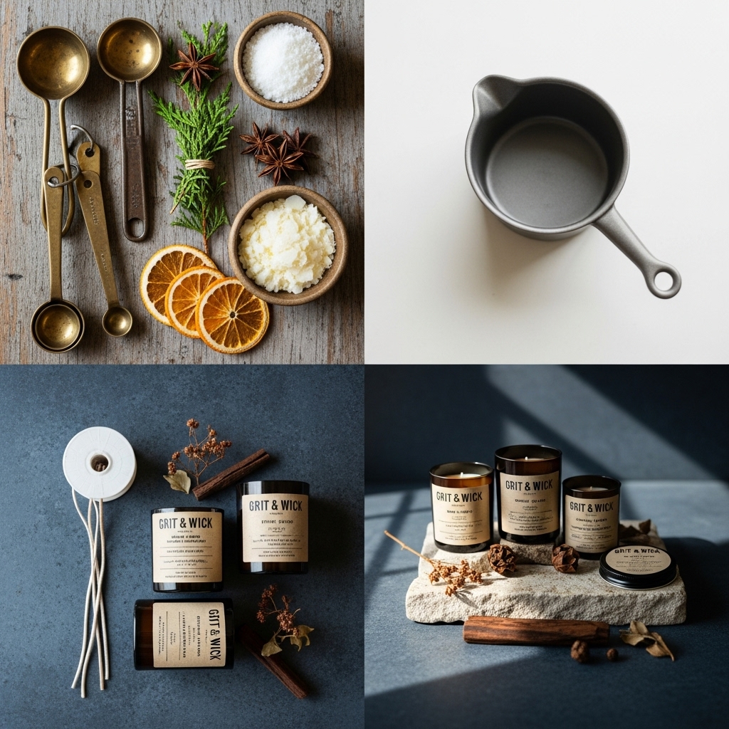 Hand-pouring soy wax candles in Caddo Mills workshop